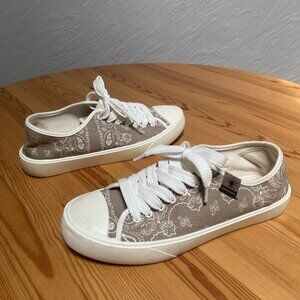 Maison Mihara Yasuhiro Beige Paisley Court Sneakers Size 7.5